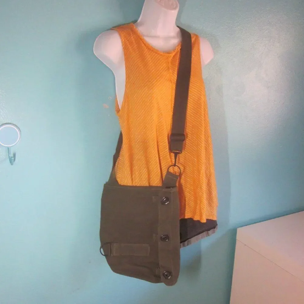 Repurposed Military Bag Crossbody Style Canvas Forest Green Purse